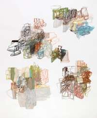 ohne Titel, 2011, Gouache auf Papier, 182 x 151 cm
