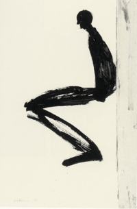 Ohne Titel,1995, Tusche auf Papier, 48 x 31,5 cm, 
